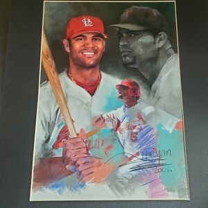 Print Of Albert Pujols St. Cardinals Baseball. 2006. 20x16.